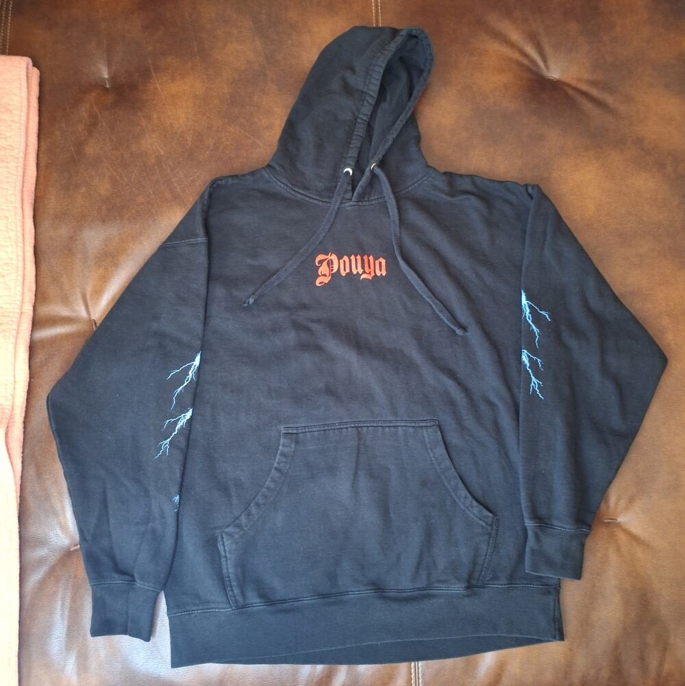 RARE Pouya Alive But Not Living Concert Tour Hoodie Men Black Skull EUC - Size L
